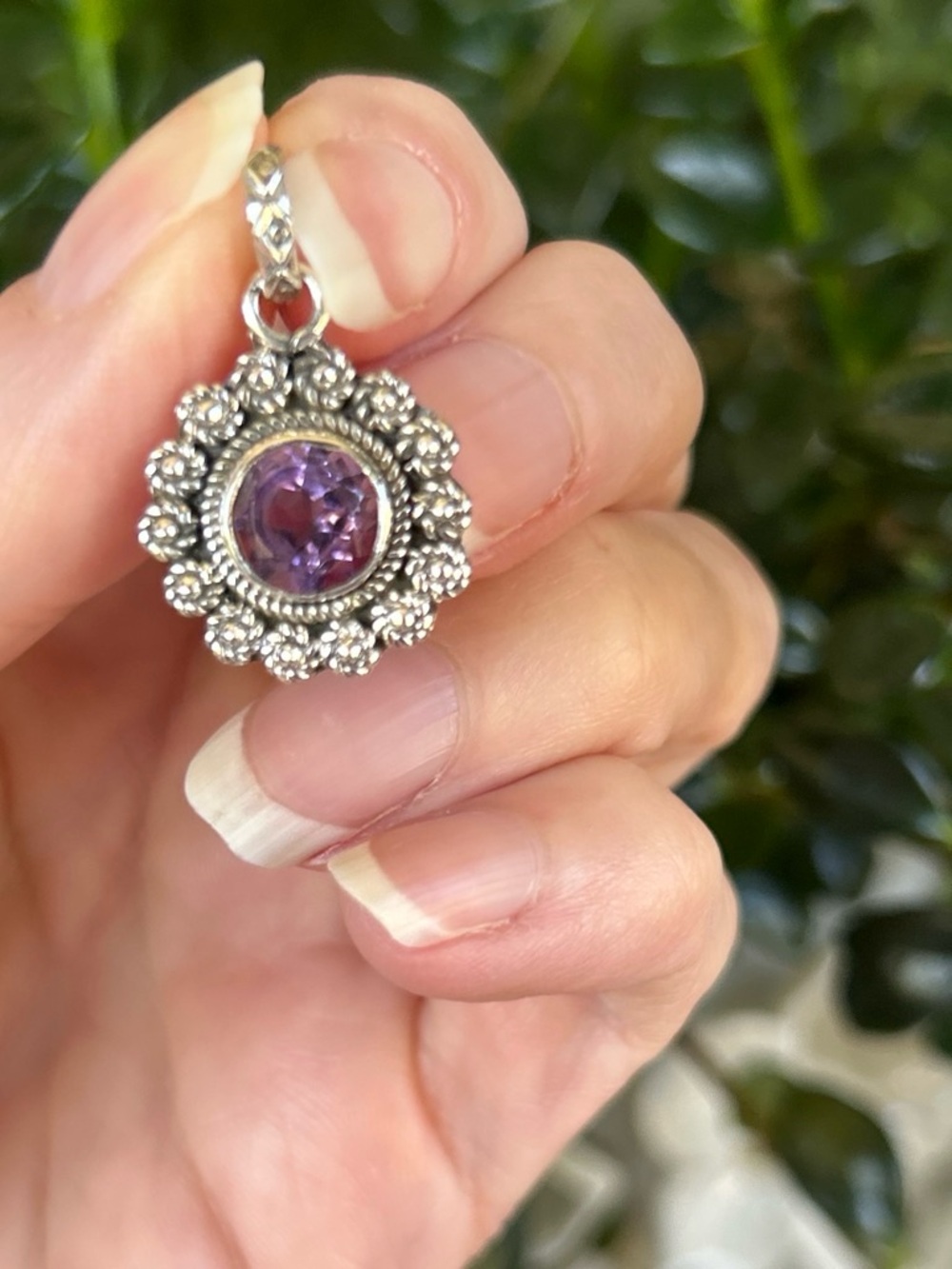 NWOT Sterling Silver and Genuine Amethyst Pendant